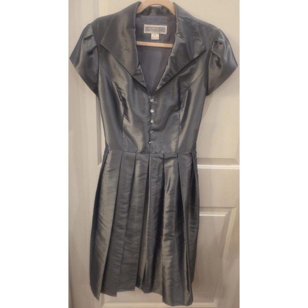 JESSICA HOWARD Pewter Cocktail Dress Sz 14 | Mother of the Bride | Wedding Guest